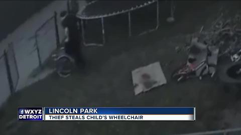 Thief caught on video stealing child's wheelchair