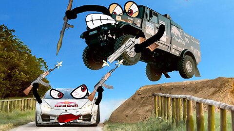 Car Chase | Drifting Lamborghini In Front Of Kamaz Truck | Lucky Doodles