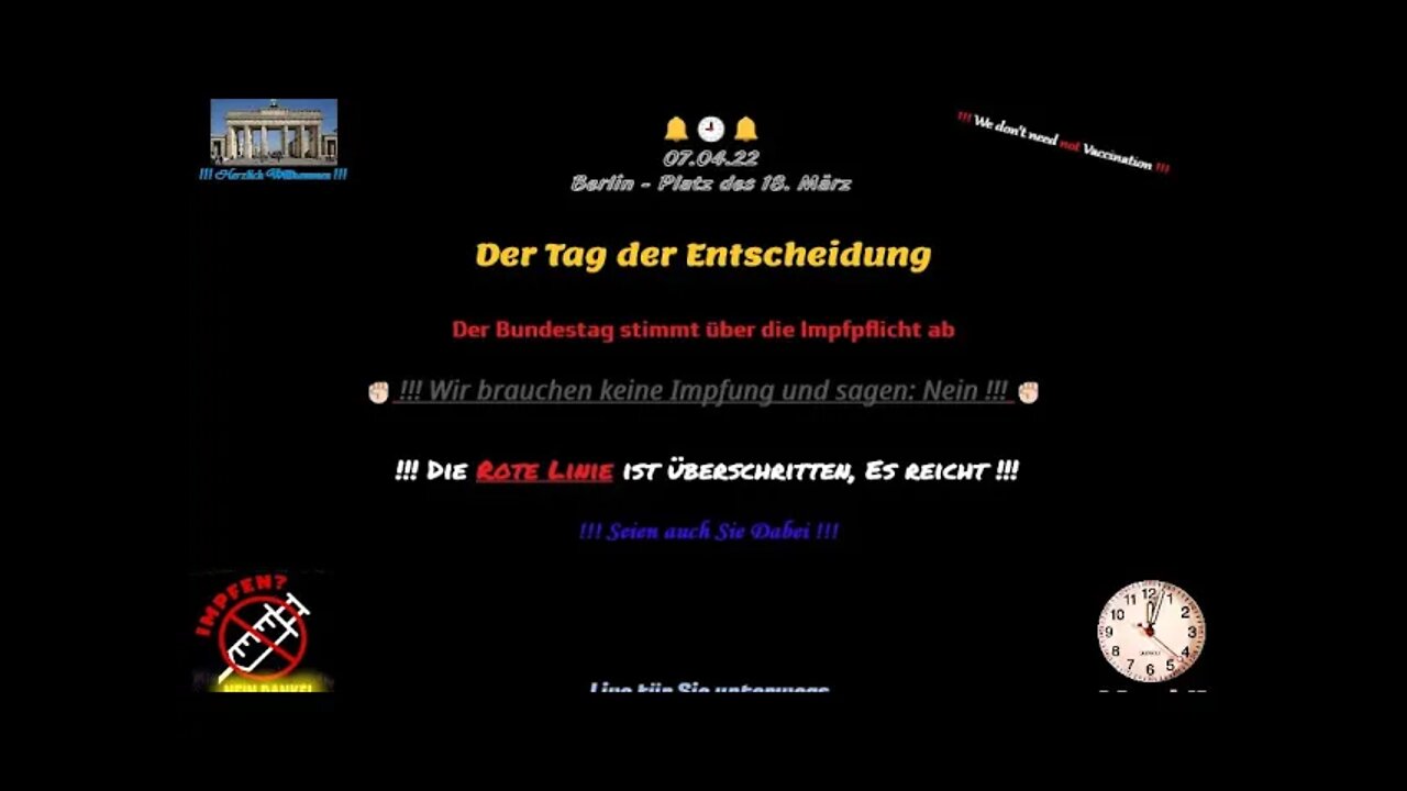 🔔🕘🔔 Tag der Entscheidung - Nein zur drohenden Impfpflicht - Live aus Berlin - 07.04.22