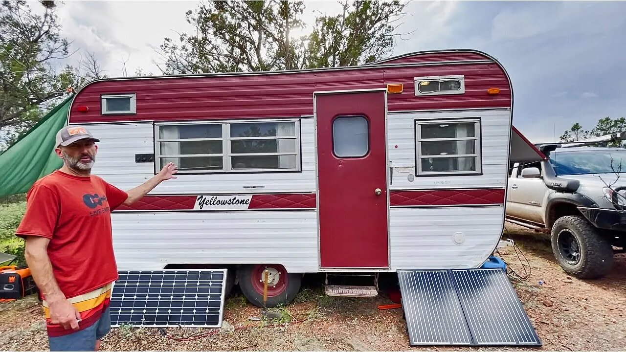 Nomad on the Road 7 years Buys Land and Camper Trailer for his Dog with Cancer