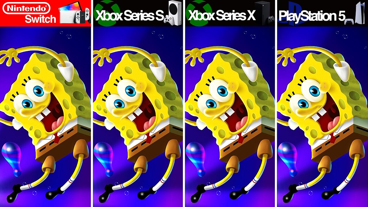 Spongebob Squarepants: The Cosmic Shake - Nintendo Switch & Series X|S & PS5 - Graphics comparison