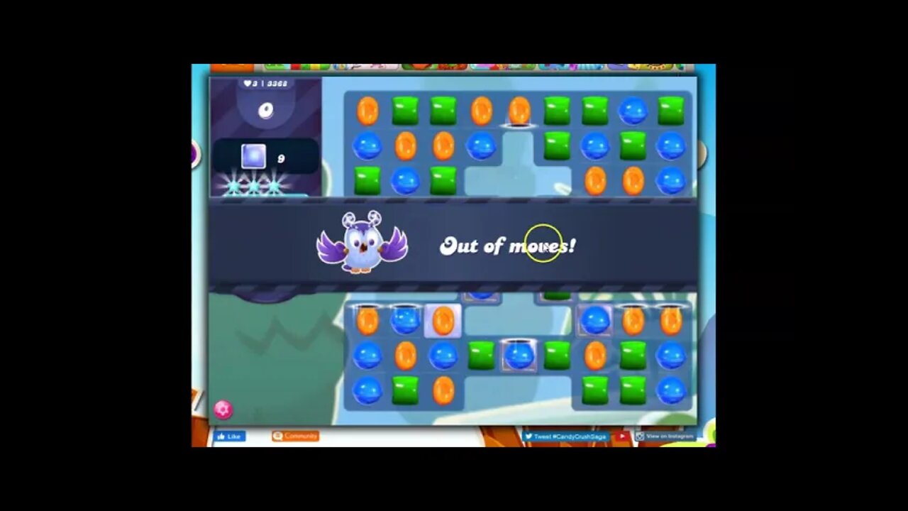 Candy Crush Level 3368 Talkthrough, 15 Moves 0 Boosters