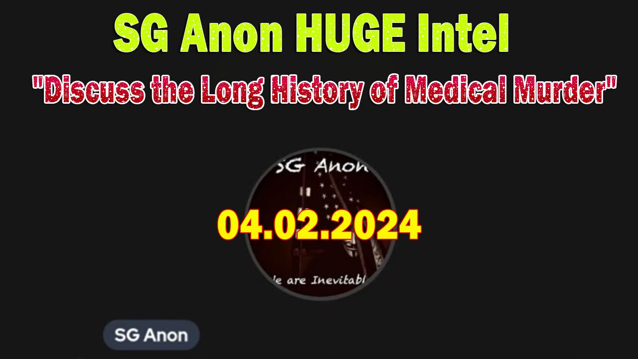 SG Anon HUGE Intel:"SG Anon Sits Down w/ Scott Schara to Discuss the Long History of Medical Murder"