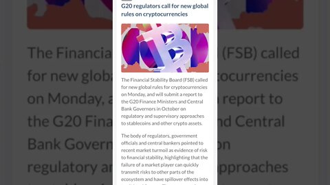 G20 Regulators Call For New Global Rules On Cryptocurrencies #cryptomash #cryptomashnews #cryptonews