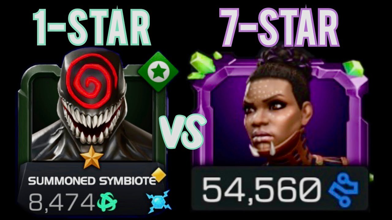 MCOC - SUMMONED SYMBIOTE 1-STAR VS SHURI 7-STAR- Marvel - Kabam- contest of champions -