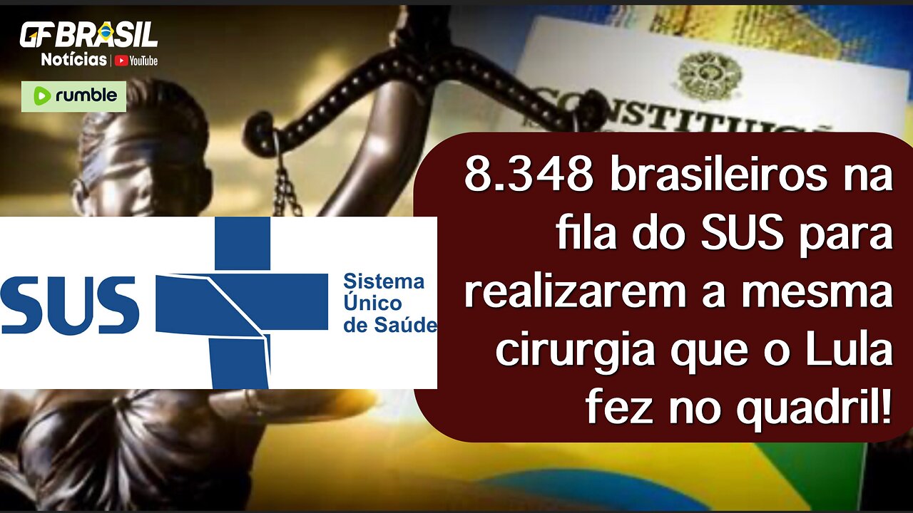 8.348 brasileiros na fila do SUS para realizarem a mesma cirurgia que o Lula fez no quadril!