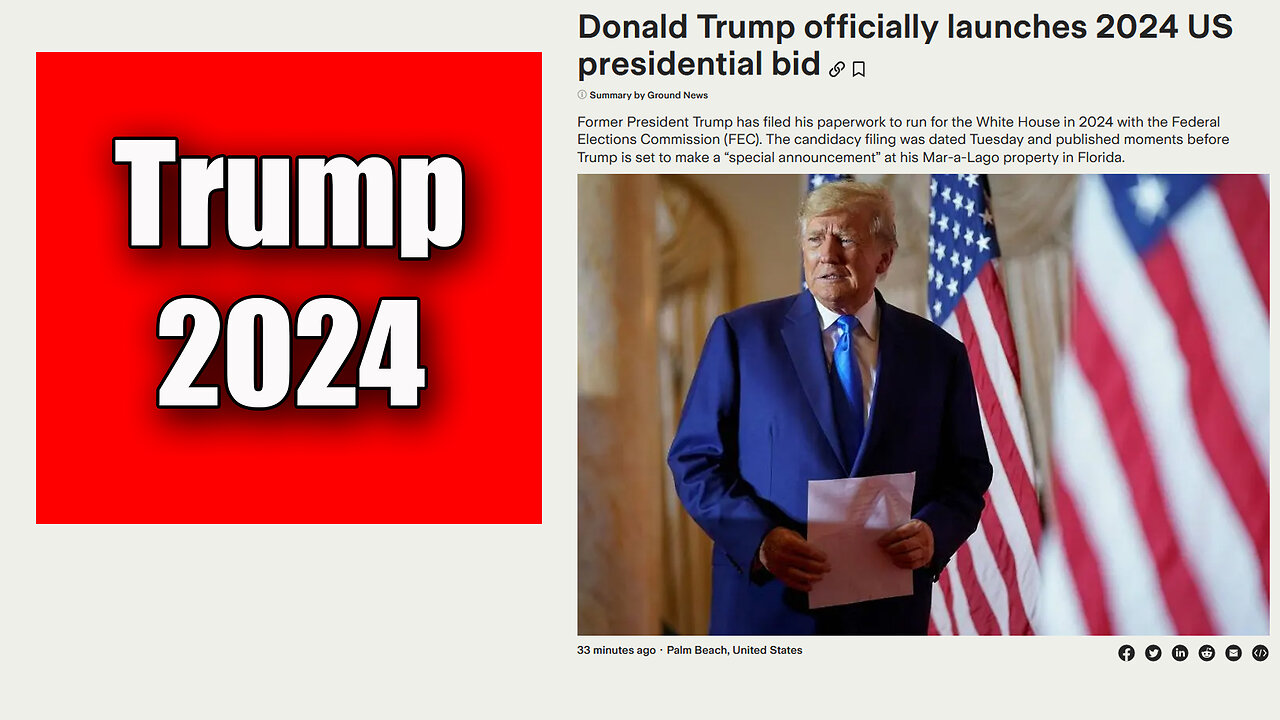 Donald Trump Officially Announces His Candidacy for President In 2024