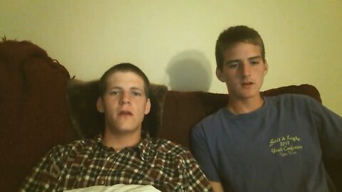 Jonathan and Stephen making a commercial.