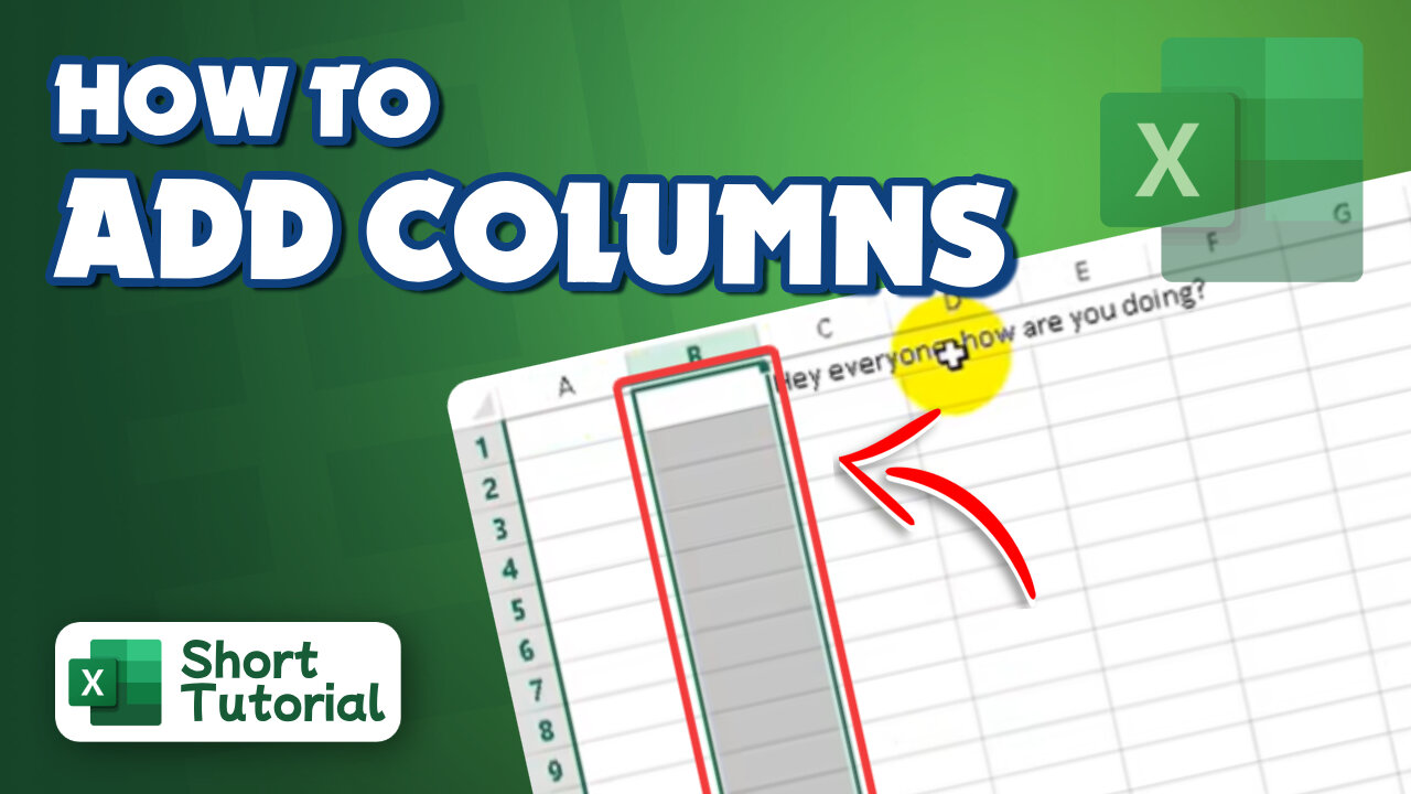 How to add columns in excel