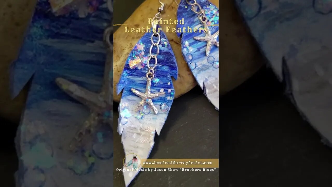 MAKING WAVES, 3 inch, feather inspired leather earrings