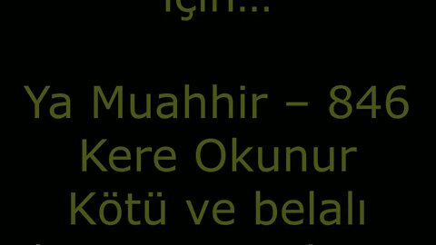 Cumartesi Okunabilecek Esmaül Hüsna ve zikirler