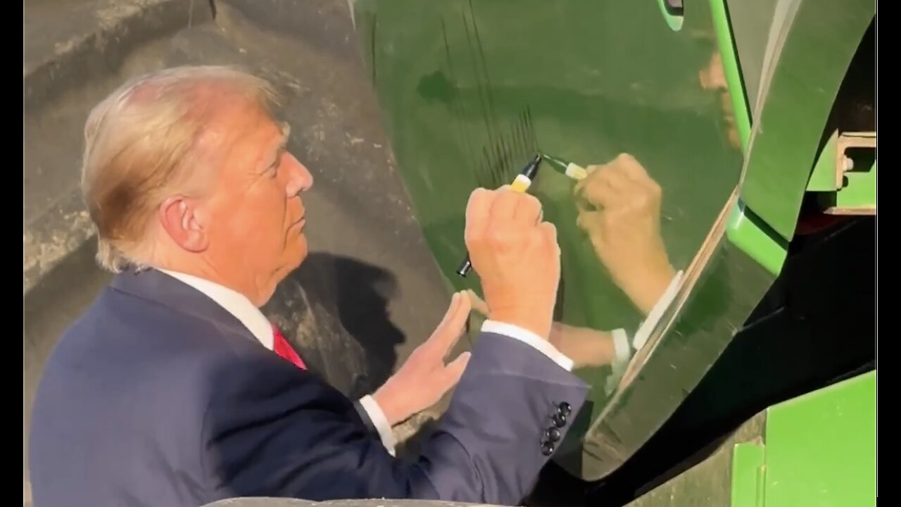 Trump Signs John Deere Combine