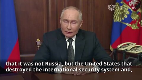 PUTIN'S FULL STATEMENT - Following The Launch Of Hypersonic Missile