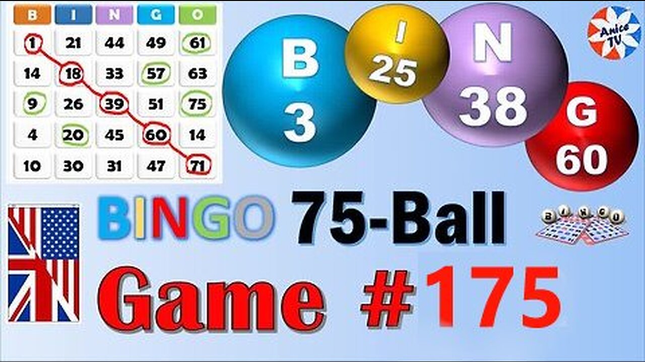 75 Ball - BINGO Caller - Game#175 - English American