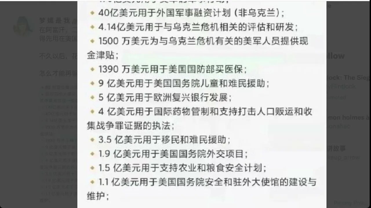 美國援助烏克蘭400億美元是這樣的