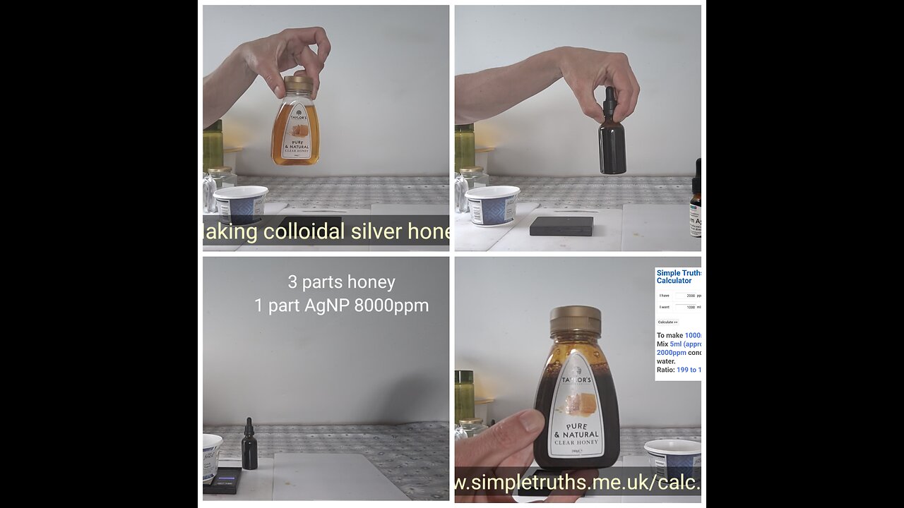 Making 200ml of 2000ppm colloidal silver honey.