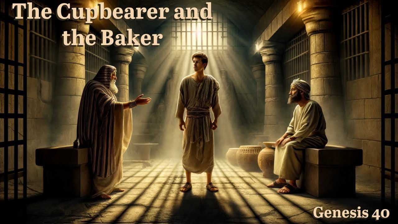 Genesis 40:1- 23 Joseph interprets dreams of Pharaohs officers.