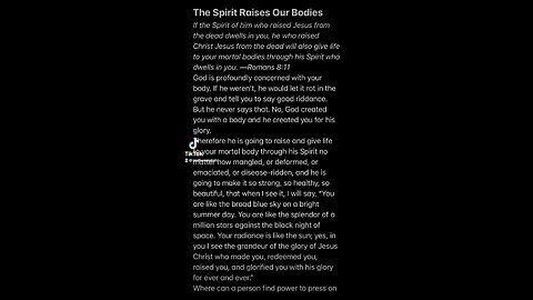The Holy Spirit Raises Our Bodies