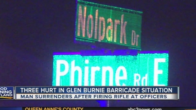 3 hurt in Glen Burnie barricade situation