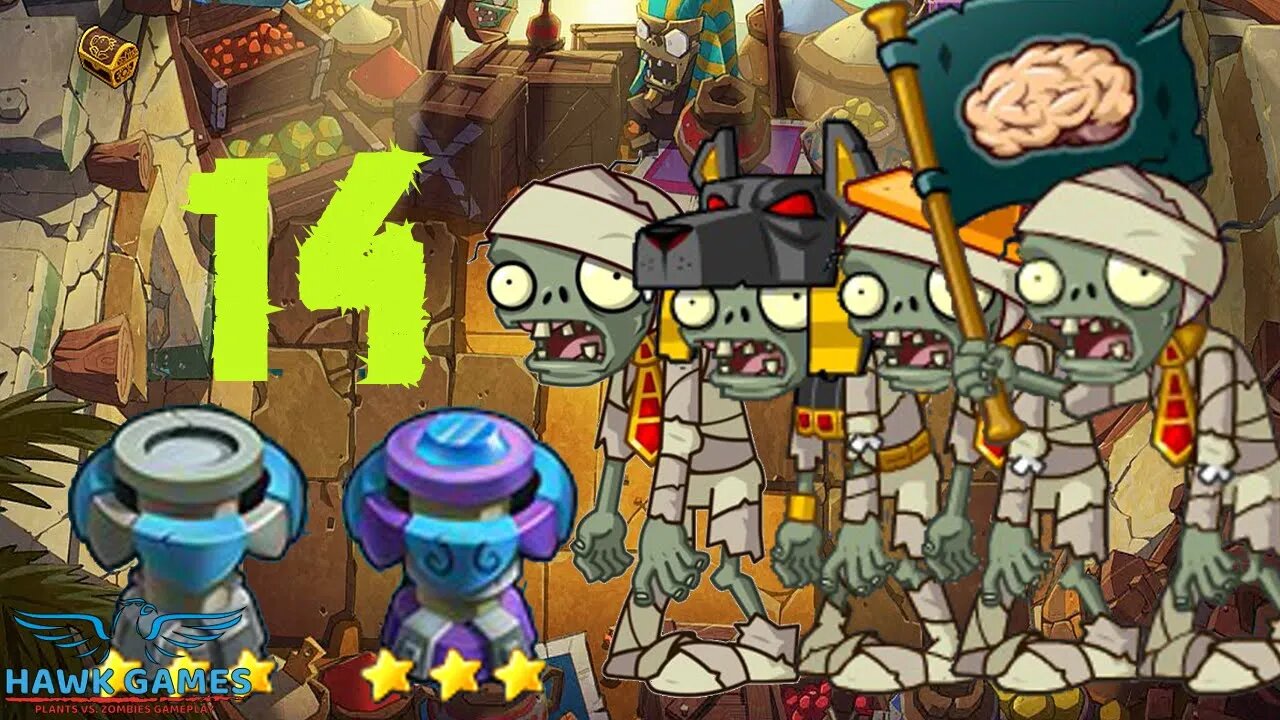 PvZ Online - Adventure Mode - Combat Egypt 14 | @peacannon