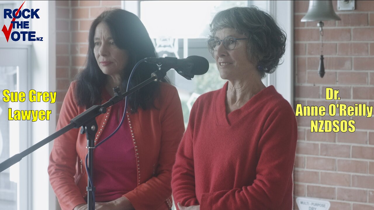 Dr. Anne Reilly speaks at a Rock The Vote NZ event on "Medical Freedom"