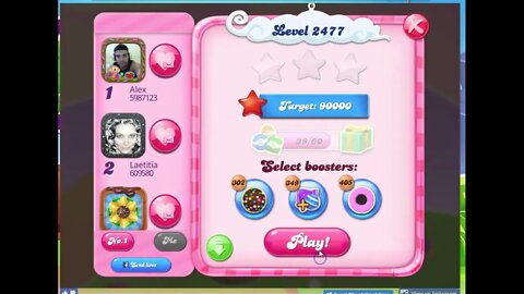 Candy Crush Level 2477 Audio Talkthrough, 3 Stars 0 Boosters