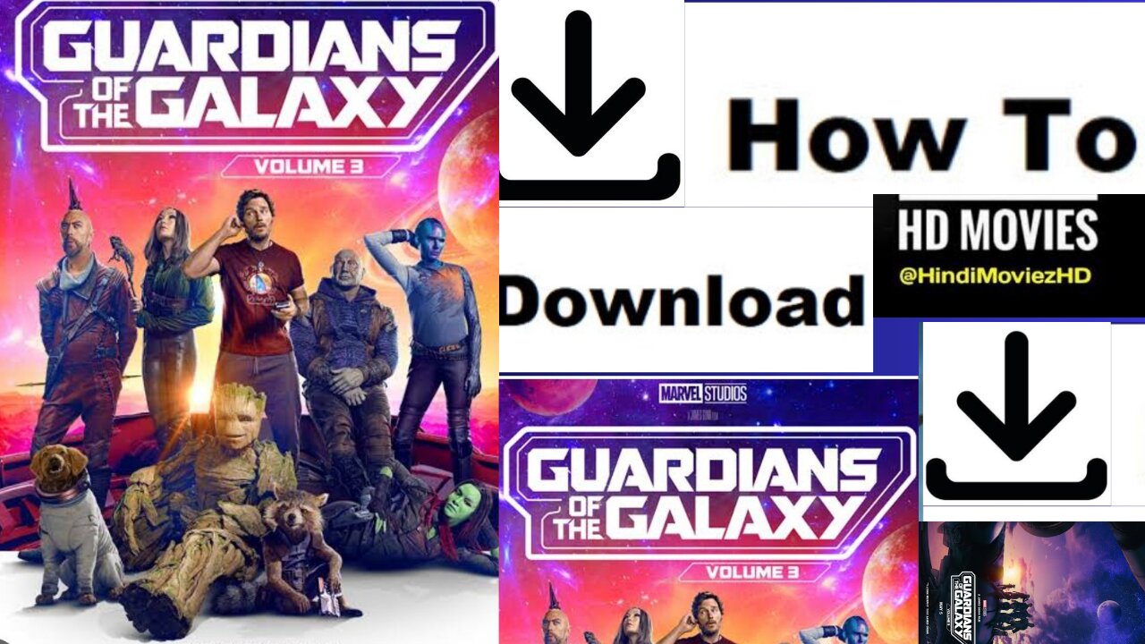 How to download guardian of the galaxy volume 3 in Hindi.