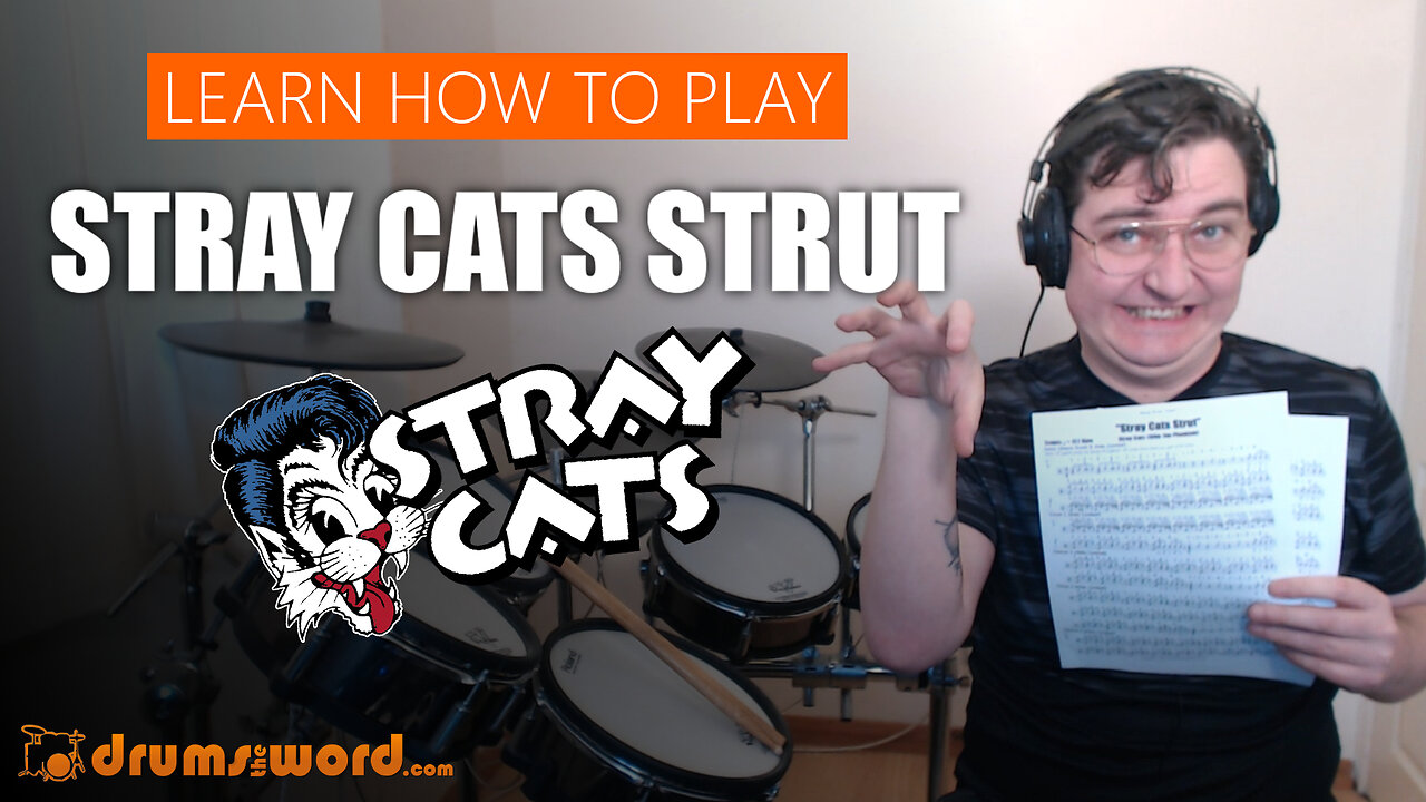 ★ Stray Cats Strut (Stray Cats) ★ Drum Lesson PREVIEW | How To Play Song (Slim Jim Phantom)