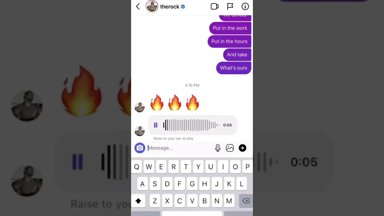 The Rock actually responded to this DM! via @rayxswift