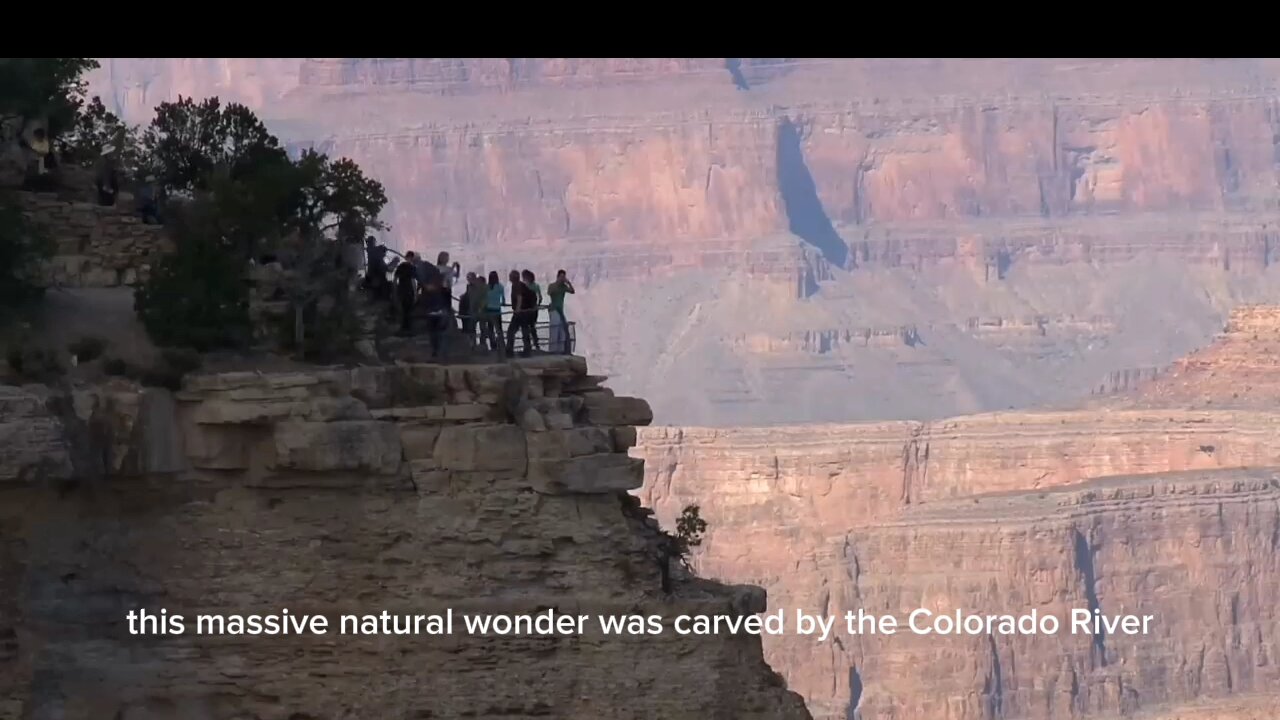 "Grand Canyon," Overwhelming size and colorful landscape