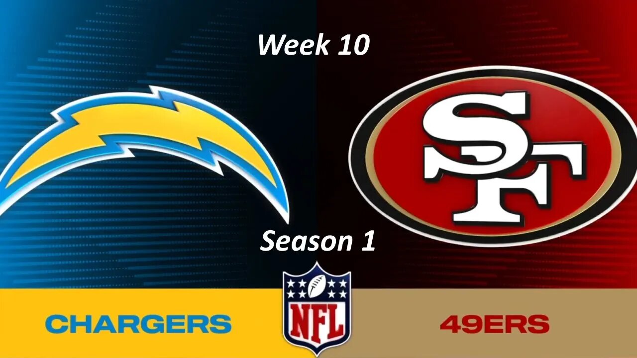 Madden 23 Legends 49ers Vs Chargers Simulation Franchise S1 Week 10