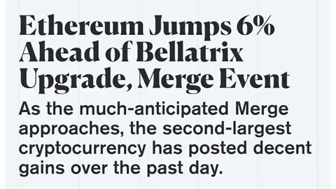 Ethereum Jumps 6% Ahead of Bellatrix Upgrade Merge Event #cryptomash #ethereum #eth #viral #trending