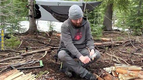 Camping alone in the wilderness, it's nice to fall asleep to the sound of rain.17