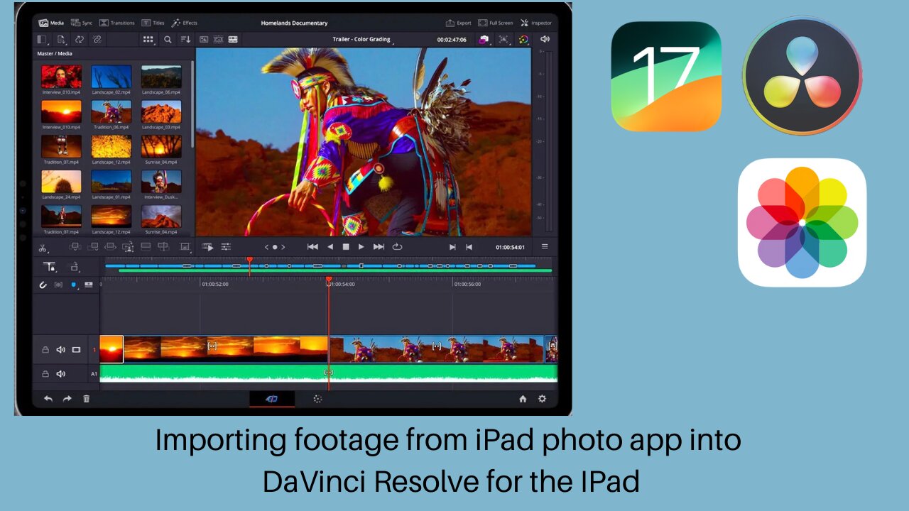 Importing footage from your ipad's photo app into Davinci Resolve for the iPad
