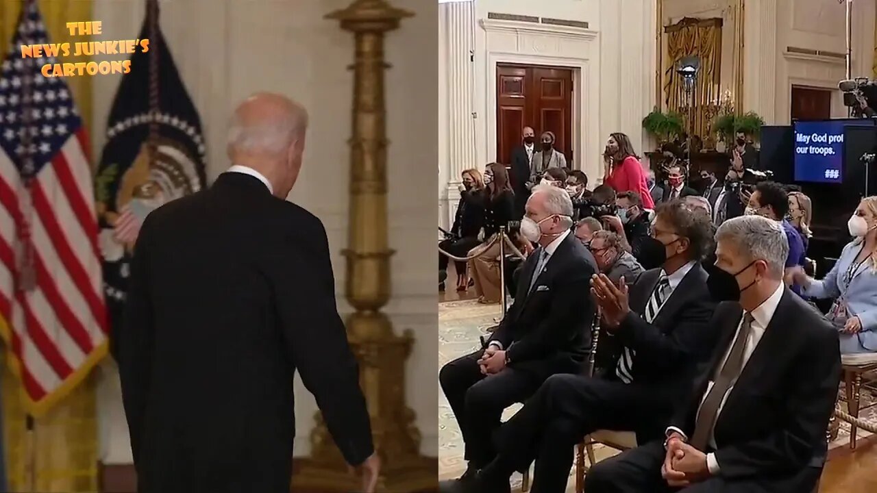 Impressive support for Biden after speech: one guy claps.