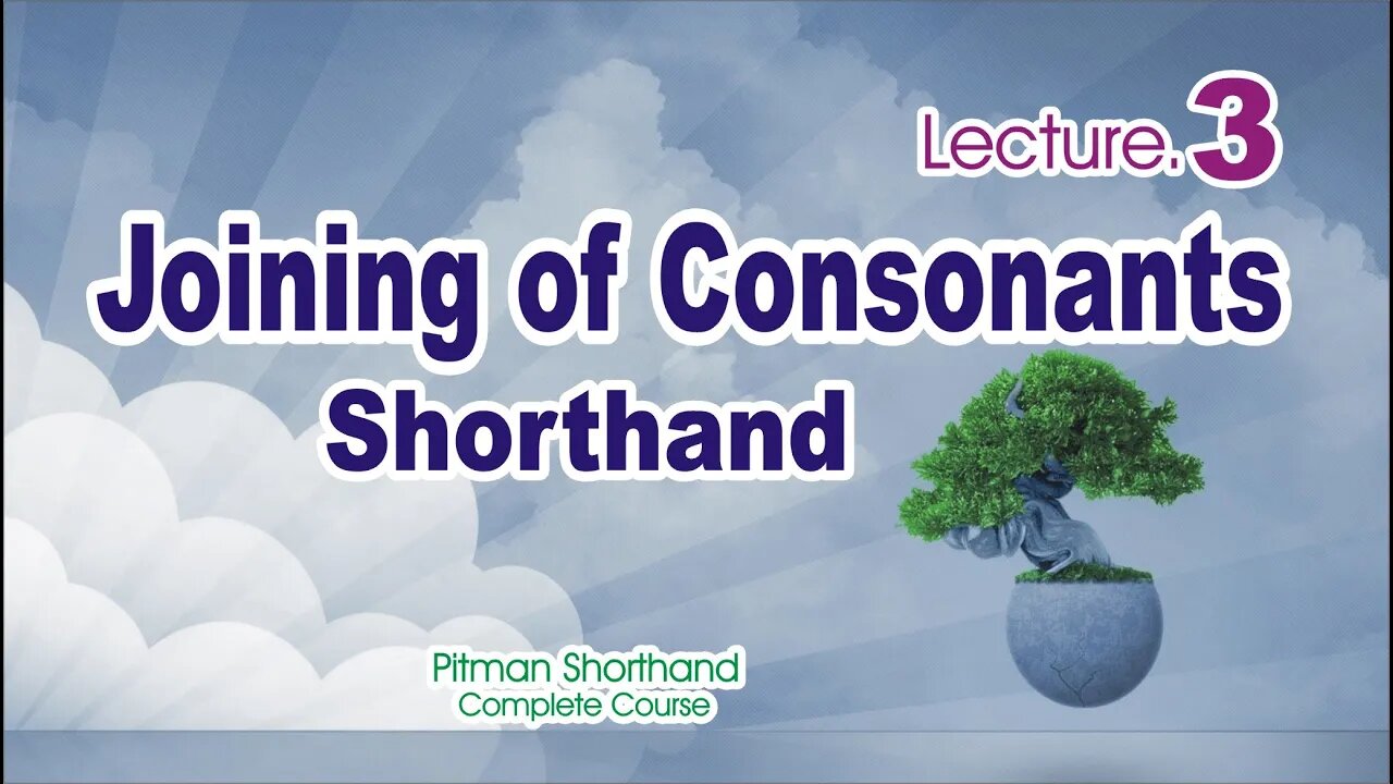 Joining of Consonants-Class 3|Pitman shorthand Course|Sadar Khan Tv