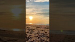 Golden sun on the beach