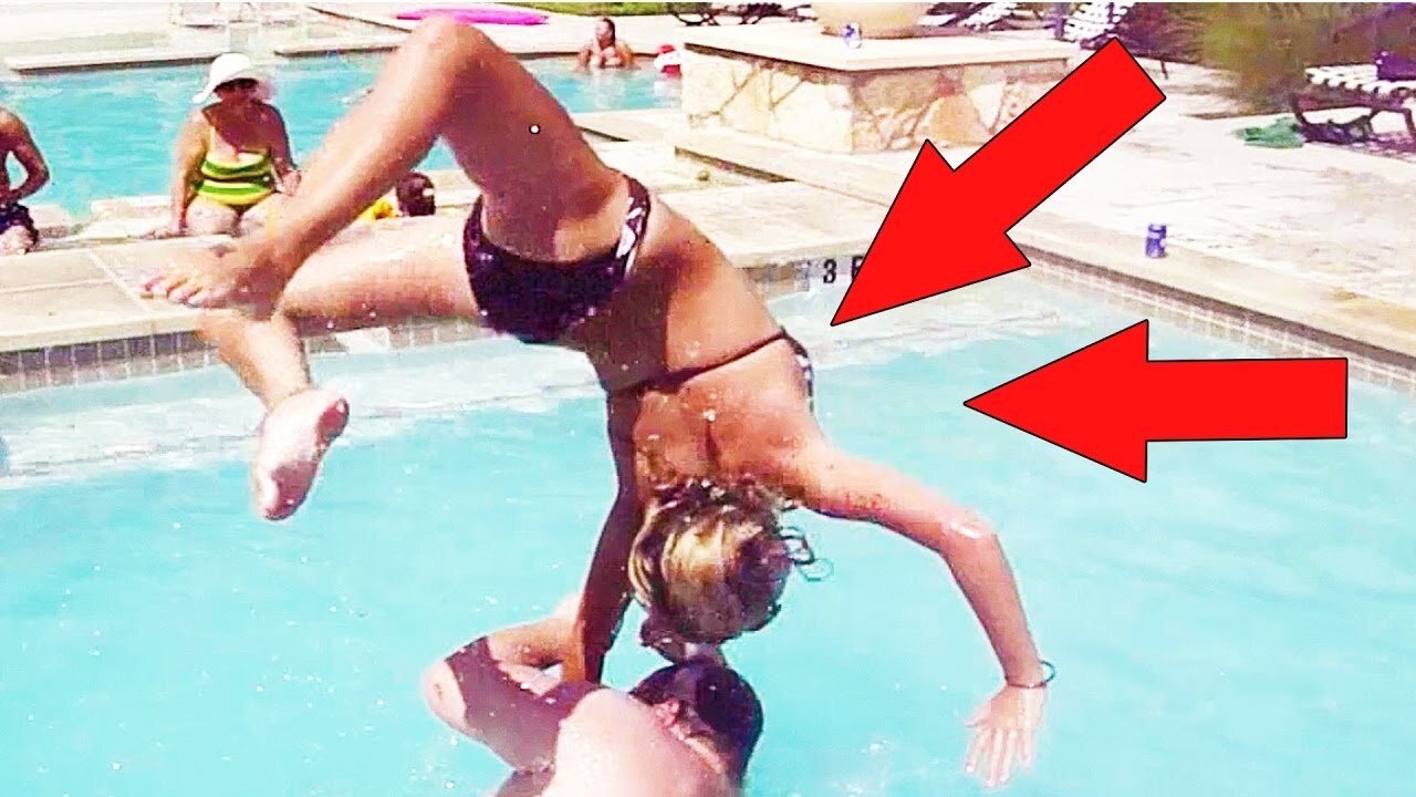 Girls Epic Fail on Pool