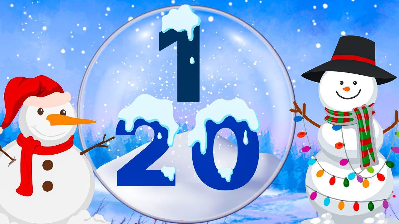 Count winter numbers Q&A one two learn numbers counting snow animals 1 to 20 kids songs Rhymes