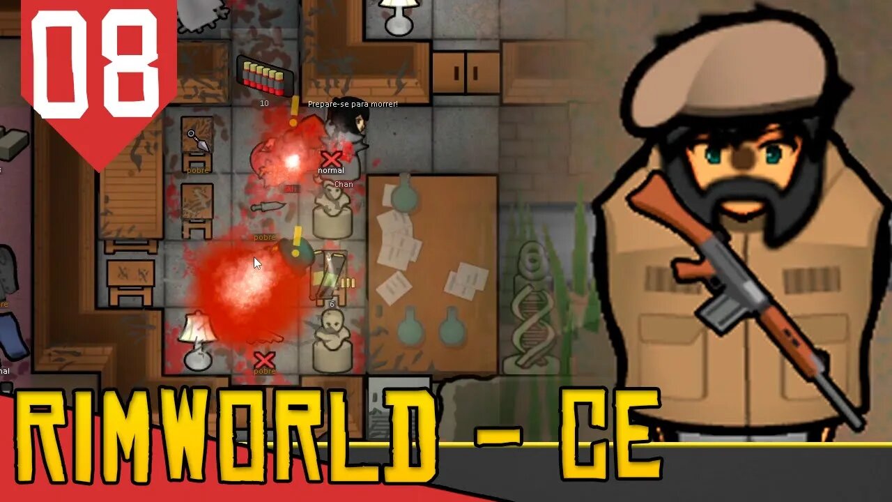 OVO EXPLODIR MINHA BASE NA GRANADA - Rimworld Combat Extended #08 [Série Gameplay PT-BR]