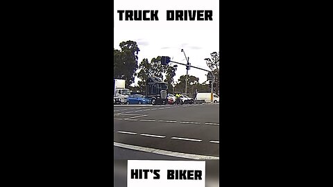 Truck driver hits biker 😱