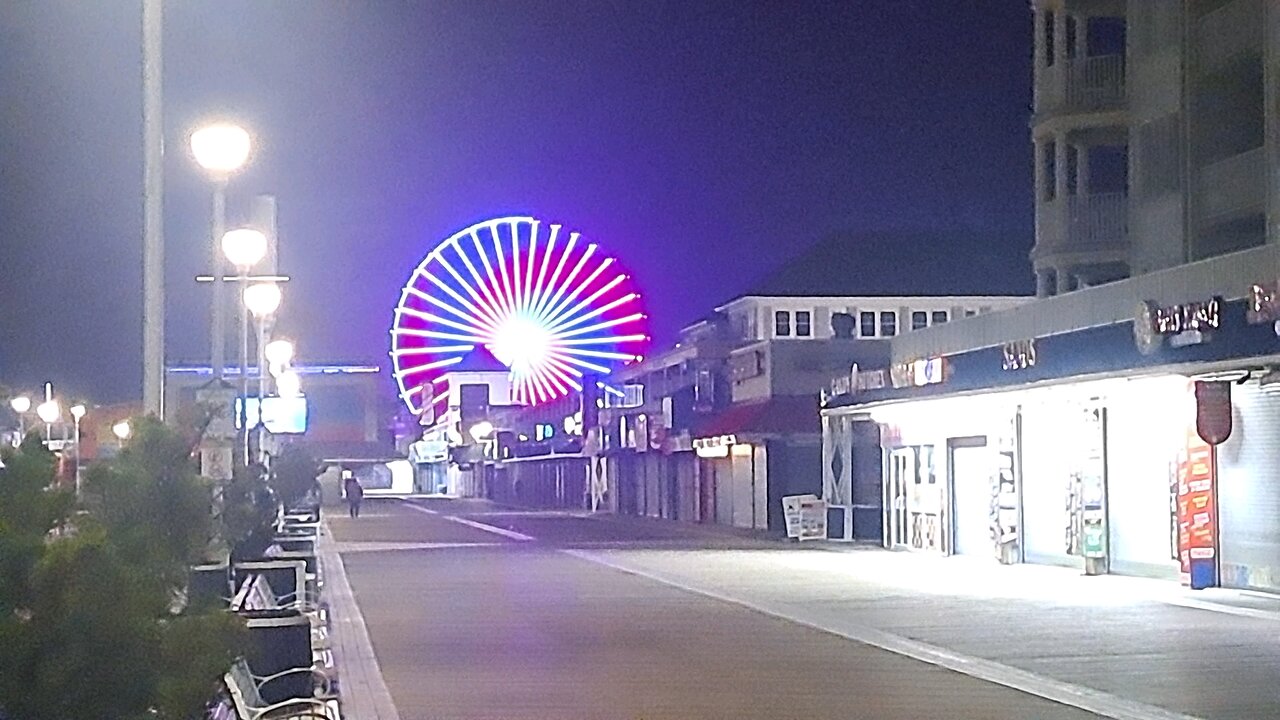 Ocean City Boardwalk April 24 2024 ferris wheel lights