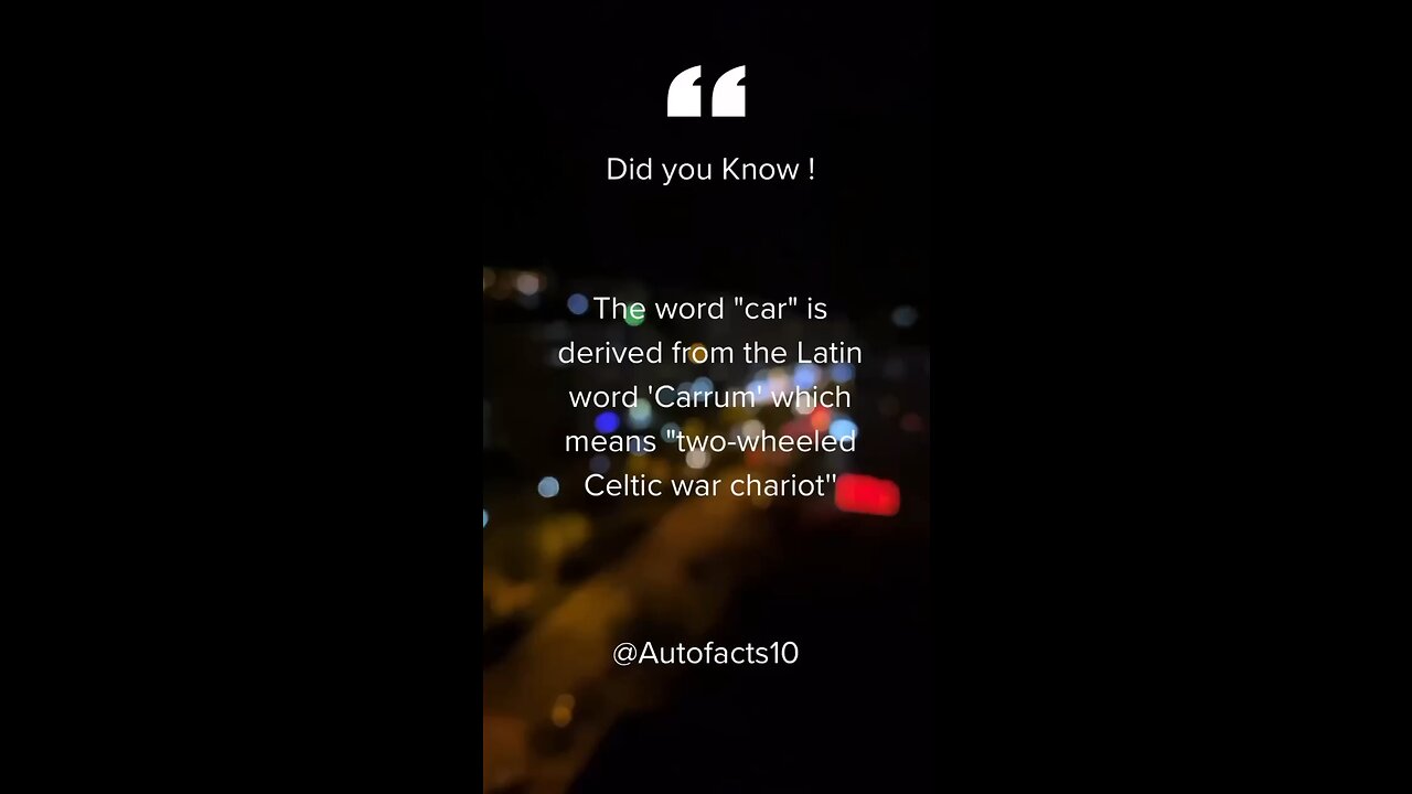 A fact about the world "Car"