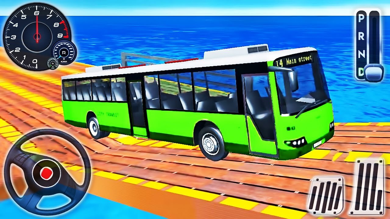 Mega Ramp Bus Racing Simulator - Impossible Bus Stunt Driving 3D - Android GamePlay