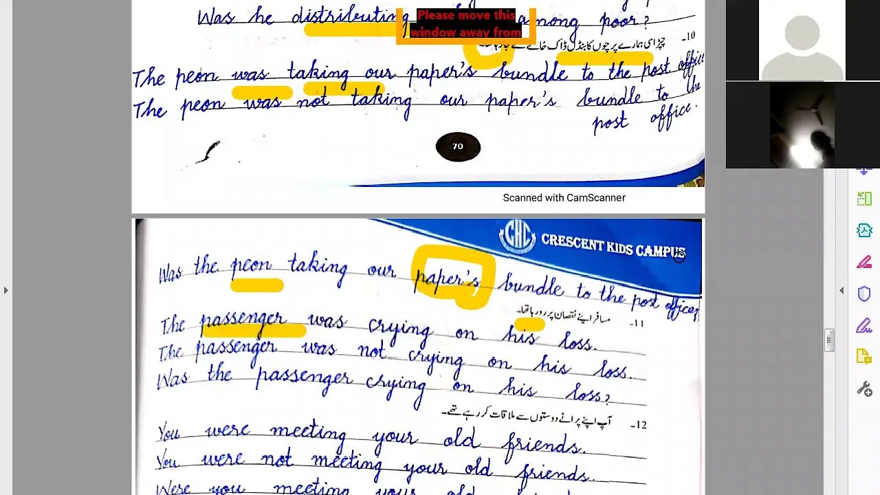 Zoom Online | Class 5th | English B | Past Continuous Tens | 3 Dec 2020