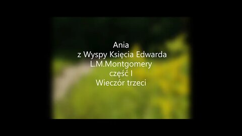 Ania z Wyspy Księcia Edwarda -L.M.Montgomery część I- Wieczór trzeci