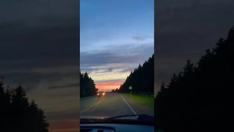 Driving at sunset