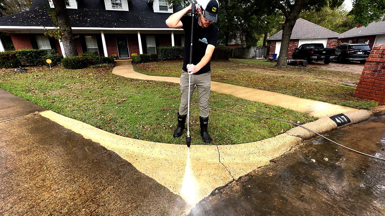 He was SO HAPPY that I TRANSFORMED his dirty driveway and made it look NEW again