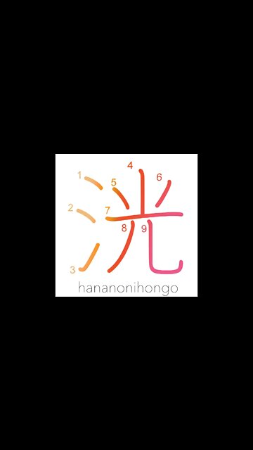 洸 - sparkling water/ light sparkles - Learn how to write Japanese Kanji 洸 - hananonihongo.com