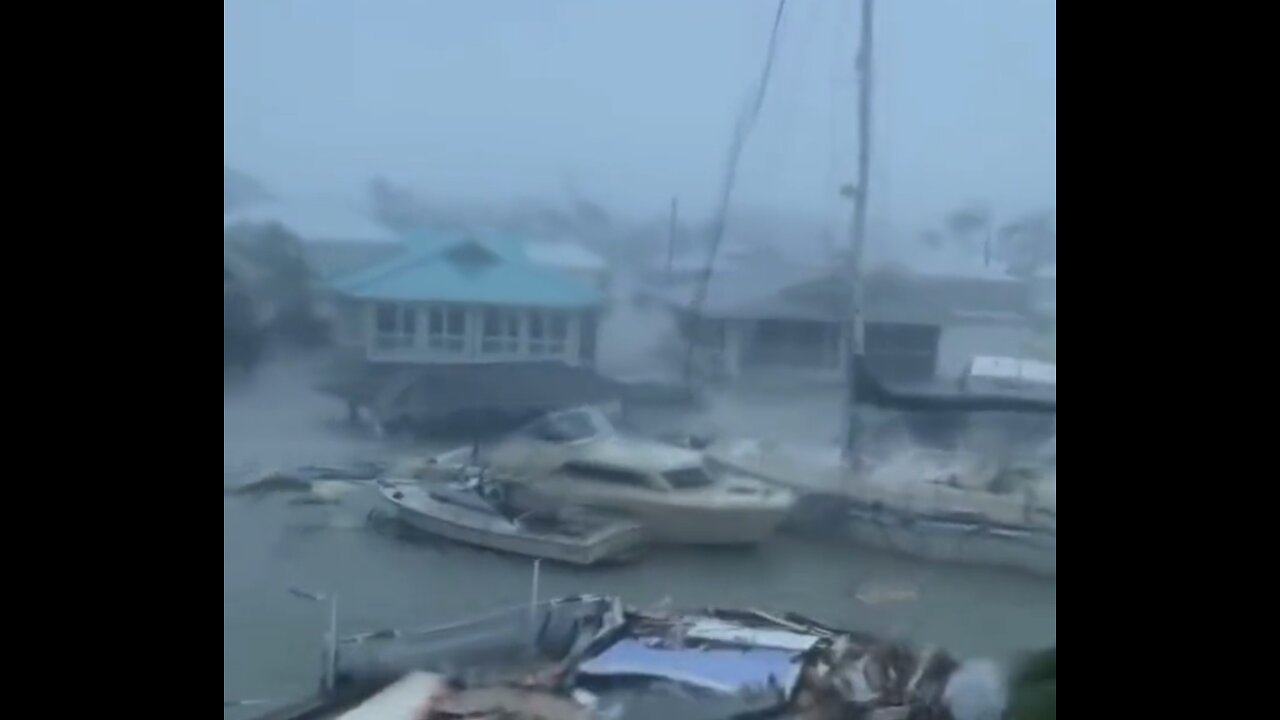 Boats Float Thru Neighborhood In Fort Myers, Florida